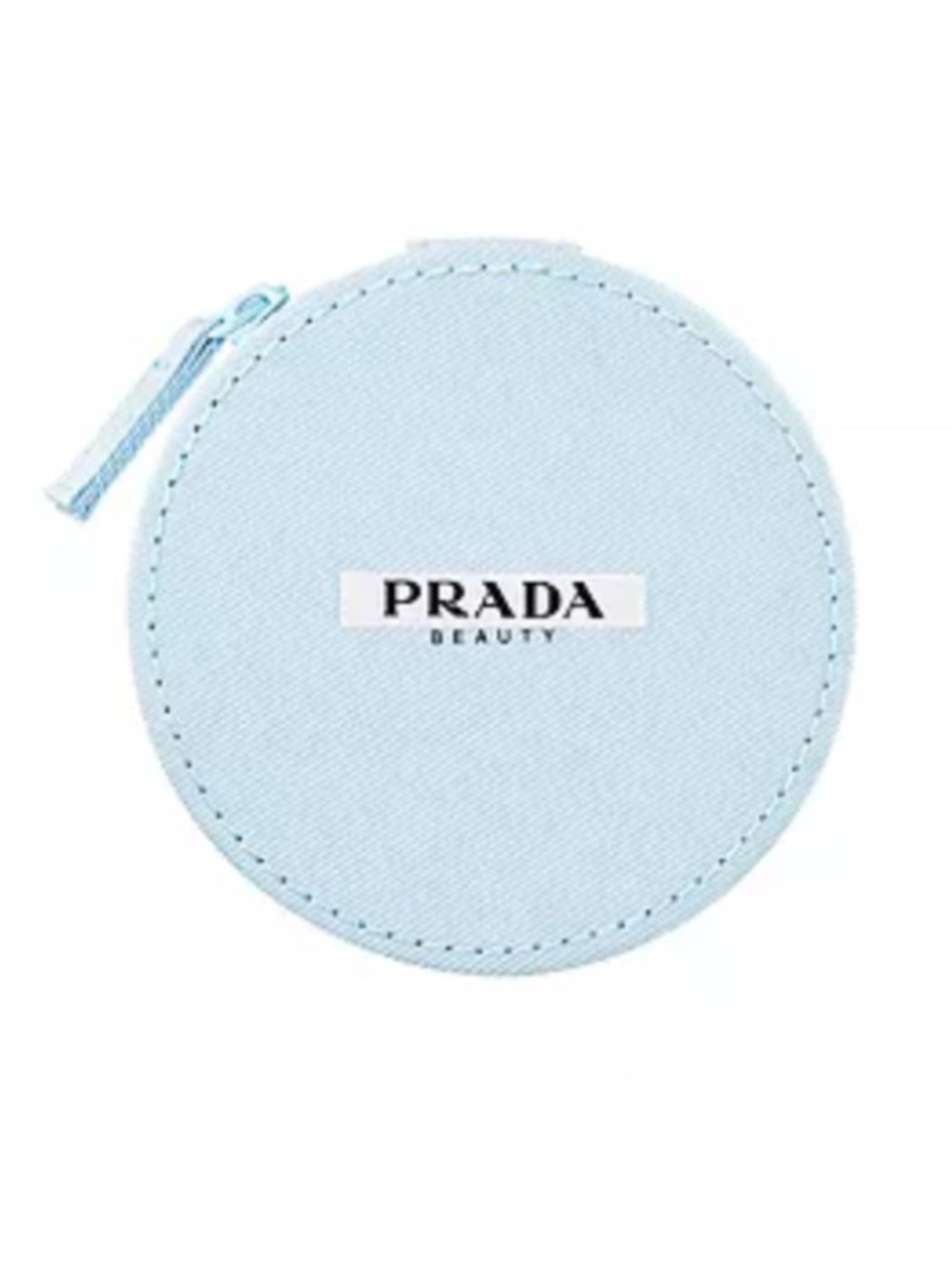 Authentic Prada Beauty Round Zip Pouch / Makeup Bag / Mini Bag in Pale Blue
